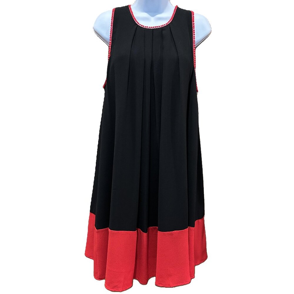 Umgee A-line Sleeveless Colorblock Dress in Black and Red (NWT)